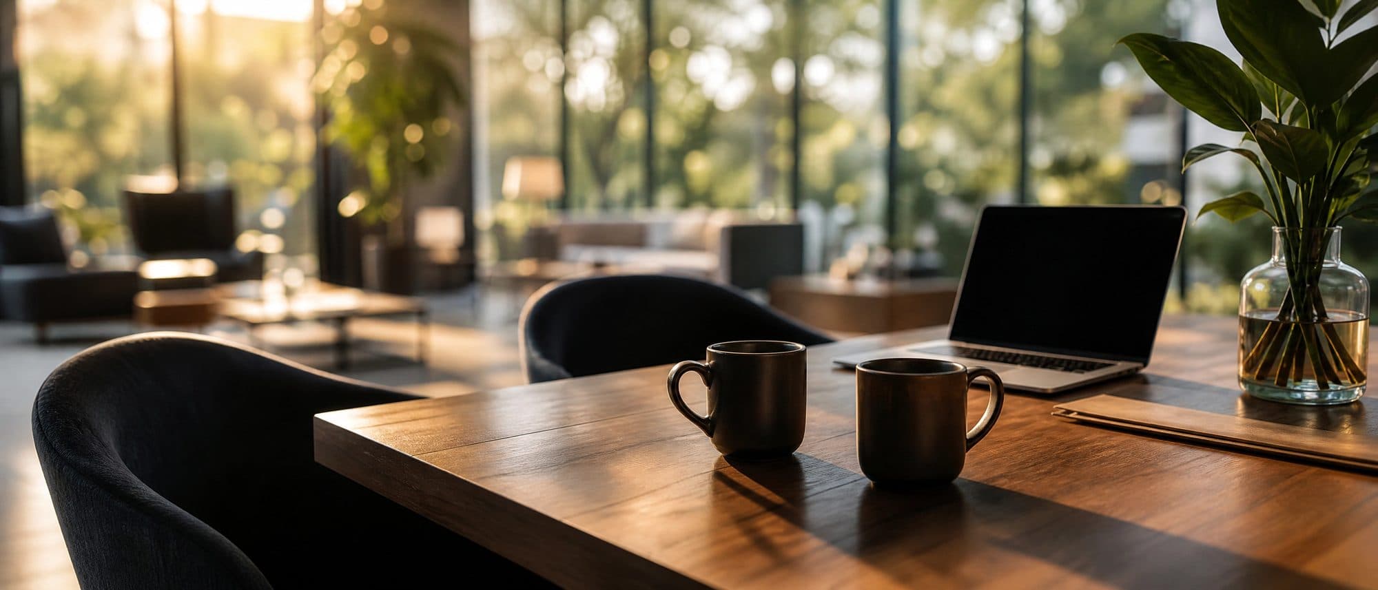 Espacio de trabajo cálido para una charla